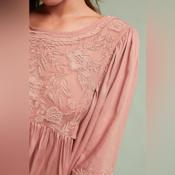 Anthropologie Love Sam Fluttered and Beaded Blouse Medium - Picture 3 of 14